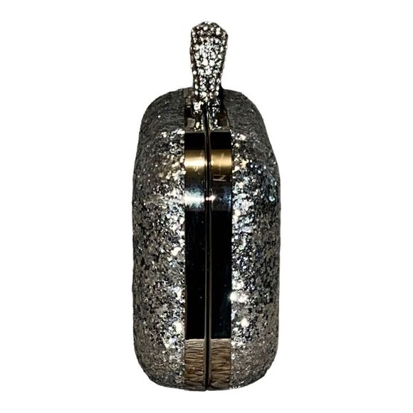 Thirty-One Jewell 14 Diamond Rings Silver Glitter Socialite Evening Clutch Case - Picture 5 of 8